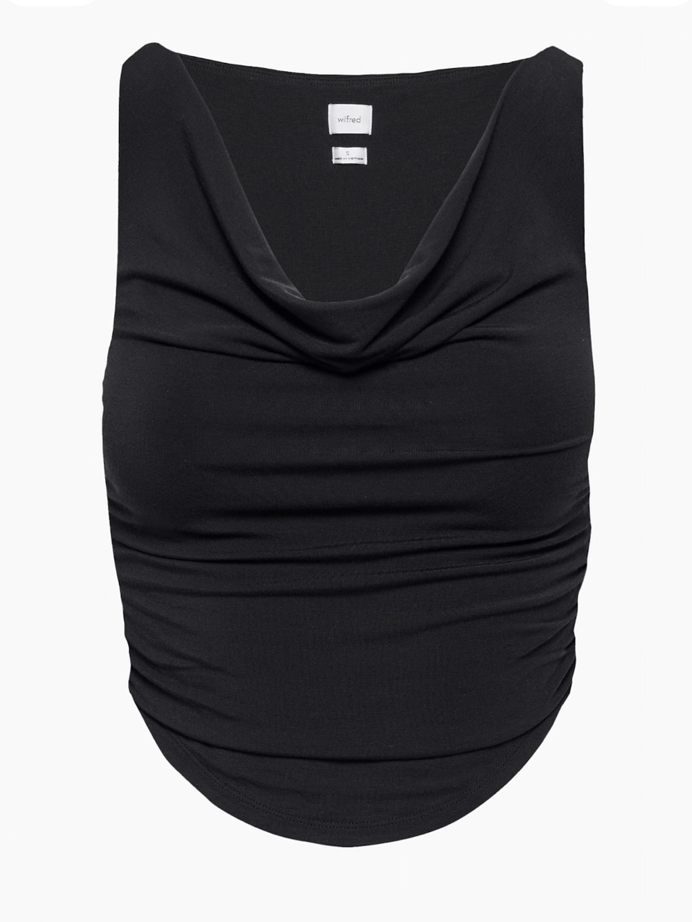 Aritzia Wilfred Black Draped Cowl Parfait Top - Picture 2 of 3